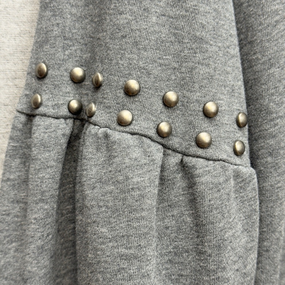 Anthropologie Current Air L.A. Studded Balloon Sleeve Sweatshirt Gray Size Small - Picture 3 of 9